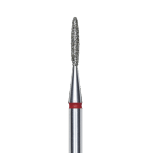 FA10R014/8K Punta de diamante, “flama”, roja, diametro 1.4 mm/ superficie de trabajo 8 mm