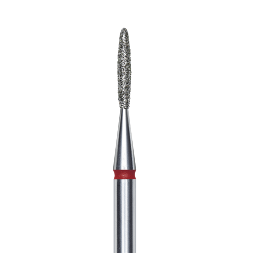 FA10R014/8K Punta de diamante, “flama”, roja, diametro 1.4 mm/ superficie de trabajo 8 mm