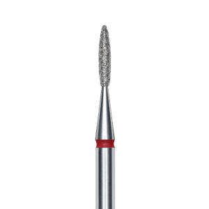 FA10R016/8K Punta de diamante, “flama”, roja, diametro 1.6 mm/ superficie de trabajo 8 mm
