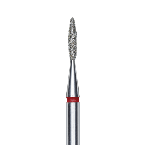 FA10R016/8K Punta de diamante, “flama”, roja, diametro 1.6 mm/ superficie de trabajo 8 mm