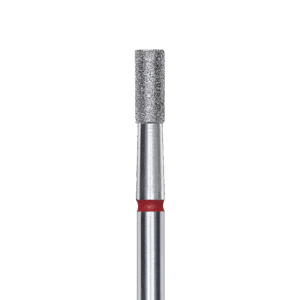 FA20R025/6K Punta de diamante, “cilindro”, rojo, diametro 2.5 mm/ superficie de trabajo 6 mm