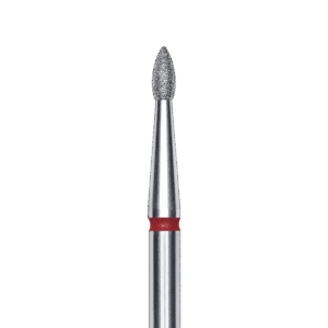 FA60R018/4 Punta de diamante, pointed “bud”, roja, diametro 1.8 mm/ superficie de trabajo 4 mm