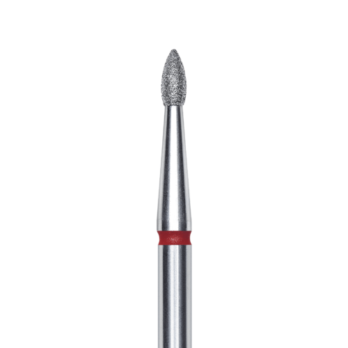 FA60R018/4 Punta de diamante, pointed “bud”, roja, diametro 1.8 mm/ superficie de trabajo 4 mm