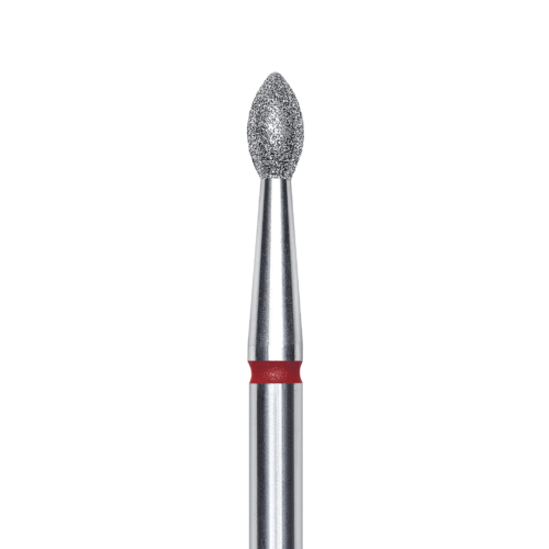 FA60R025/4.5K Punta de diamante, pointed “bud”, rojo, diametro 2.5 mm/ superficie de trabajo 4.5 mm