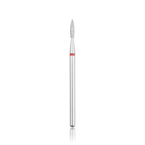 Punta de diamante, “Flama”, banda roja, con punta diametro 1.8 mm/ superficie de trabajo 8 mm