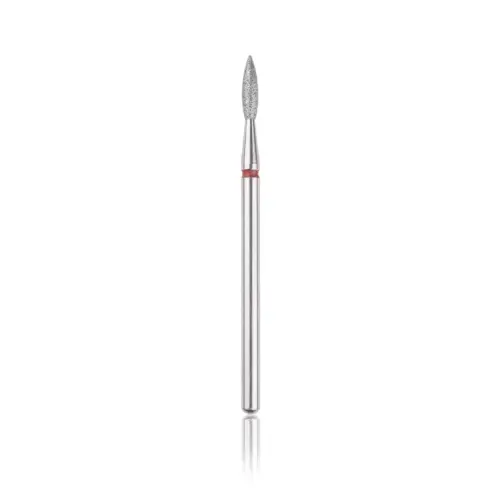 Punta de diamante, “Flama”, banda roja, con punta diametro 2.1 mm/ superficie de trabajo 8 mm