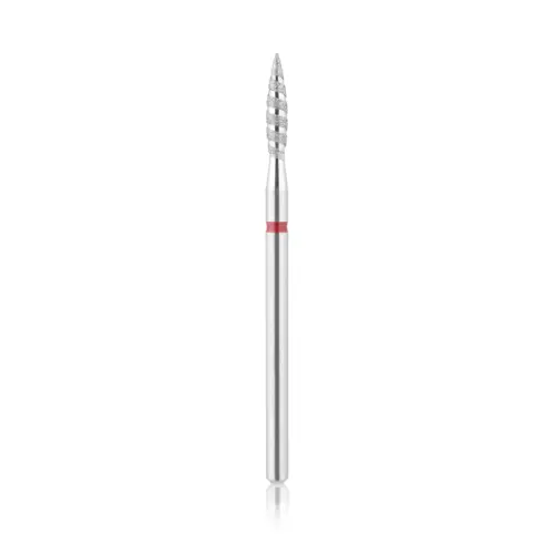 Punta de diamante, “Flama TORNADO”, banda roja, con punta diámetro 2.3 mm/ superficie de trabajo 12 mm